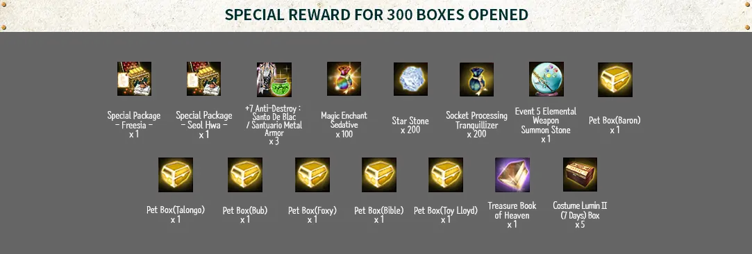 300-time cumulative reward - Special Package